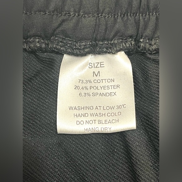 Black Joggers Cotton Blend Drawstring Sweatpants with Rainbow Stripes - Picture 8 of 15